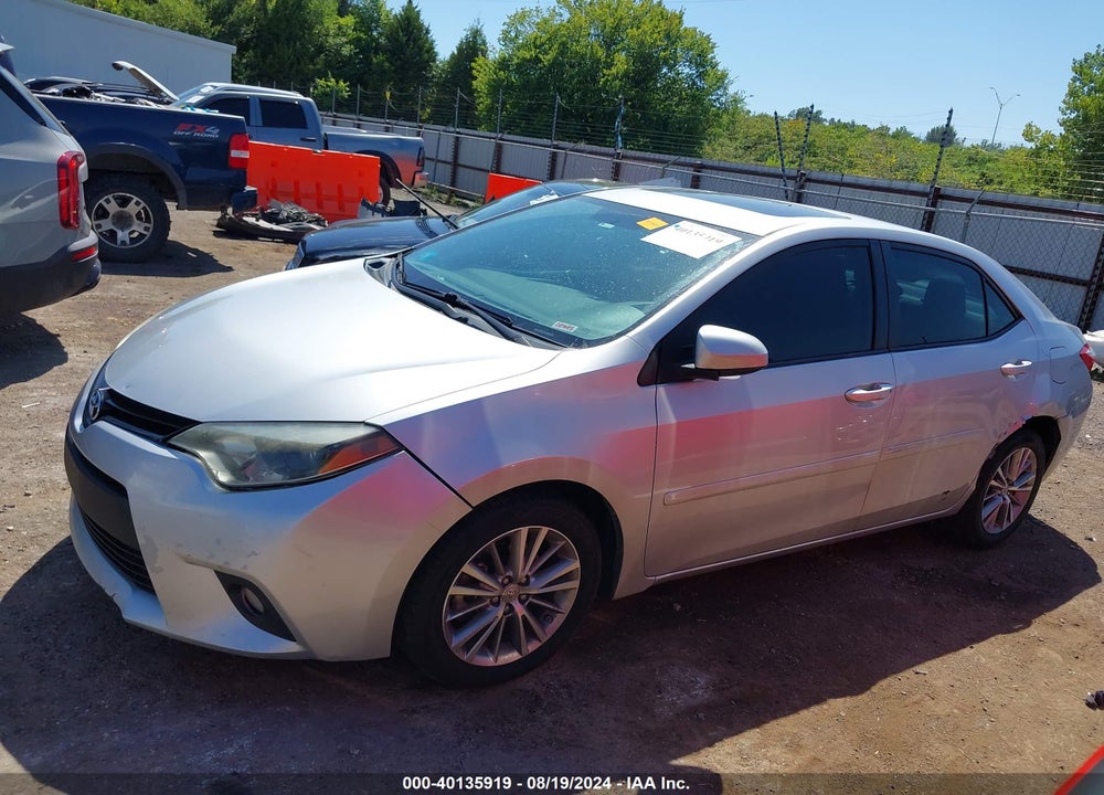 2014 TOYOTA COROLLA LE PLUS VIN: 5YFBURHEXEP124372