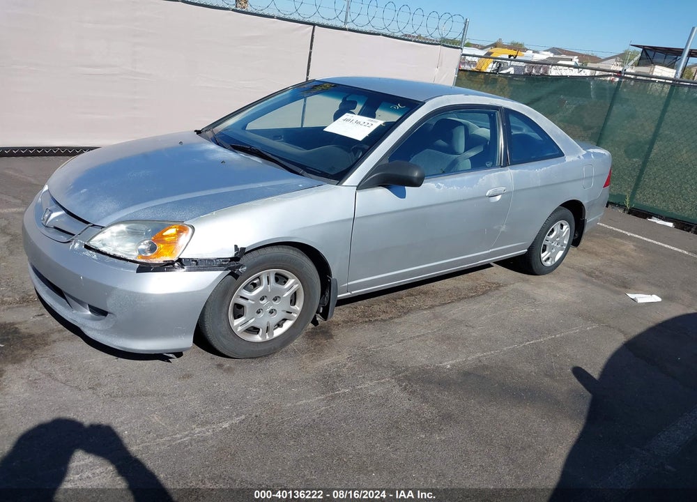 2002 HONDA CIVIC LX VIN: 1HGEM22542L014422
