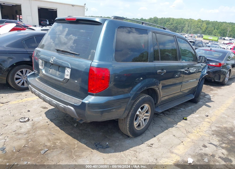2005 HONDA PILOT EX-L VIN: 5FNYF18665B007298