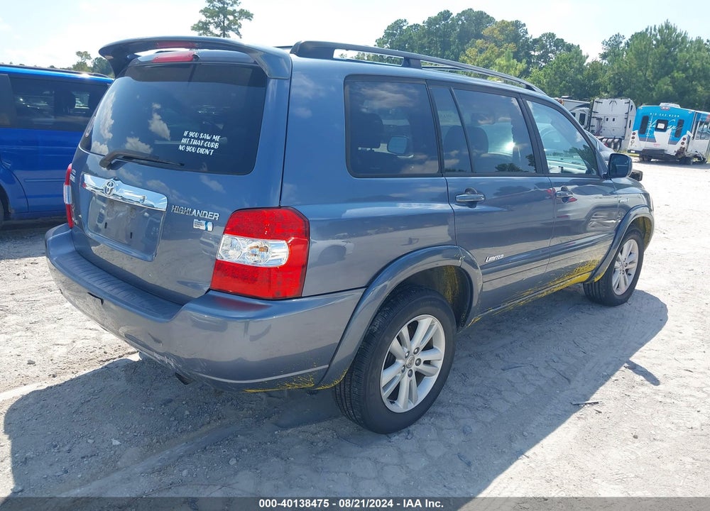 2007 TOYOTA HIGHLANDER HYBRID LIMITED V6 VIN: JTEEW21AX70044973