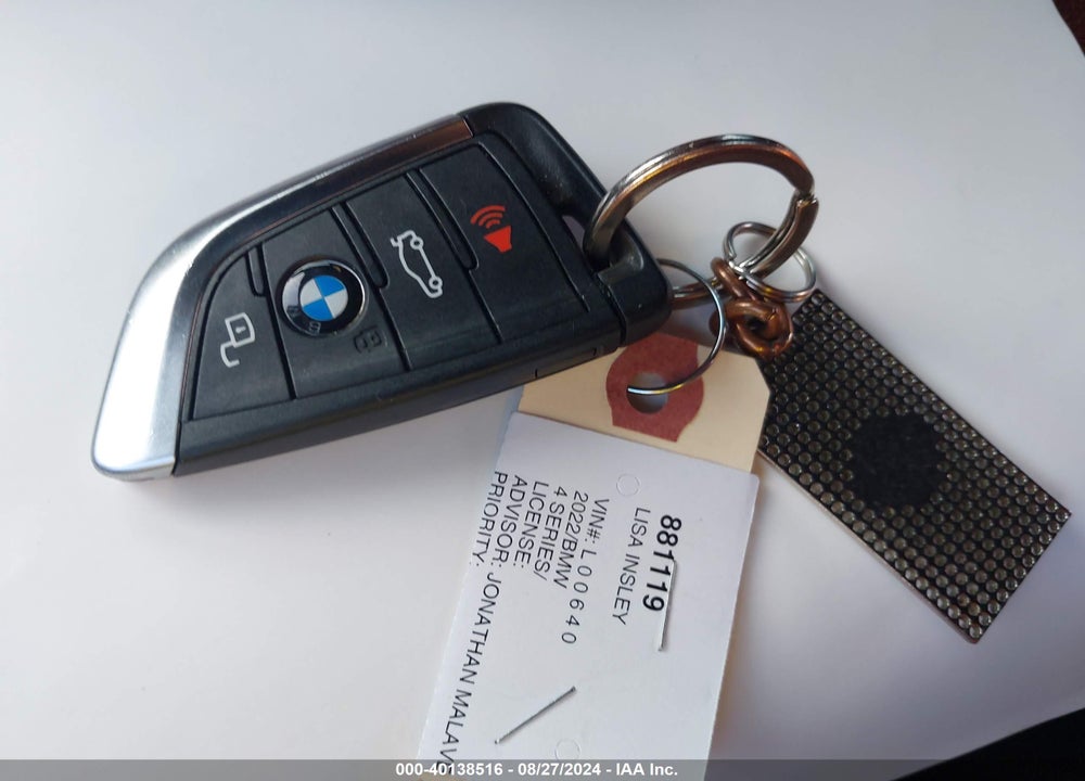 2022 BMW 430I VIN: WBA23AT05NCL00640