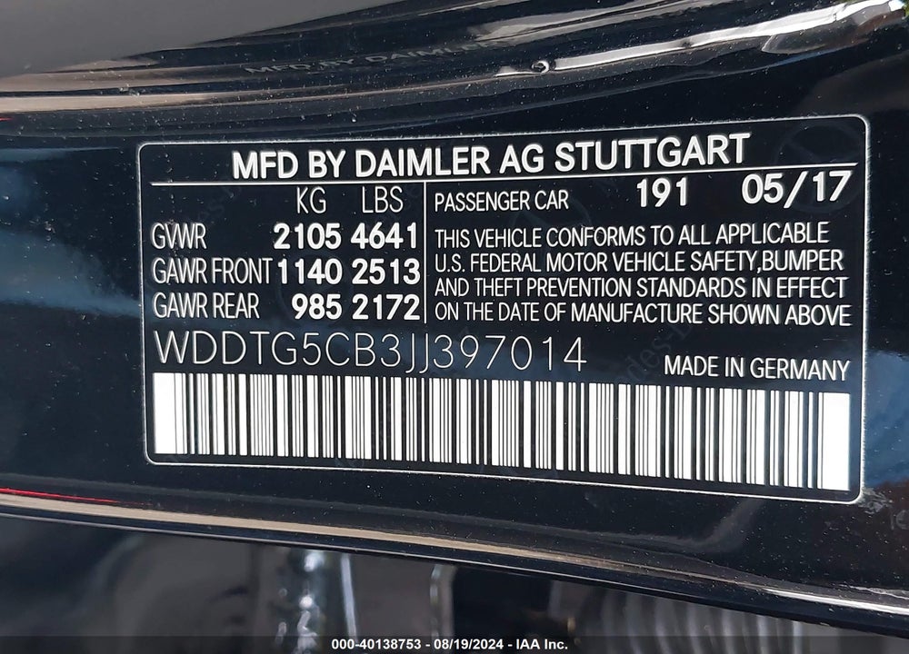 2018 MERCEDES-BENZ AMG GLA 45 4MATIC VIN: WDDTG5CB3JJ397014