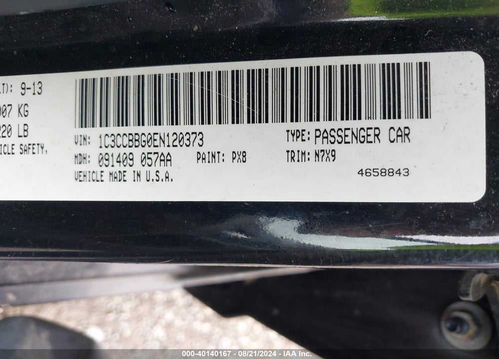 2014 CHRYSLER 200 TOURING VIN: 1C3CCBBG0EN120373