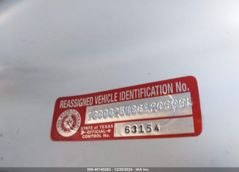 2006 CHEVROLET EXPRESS WORK VAN VIN: 1GCGG25U361209995