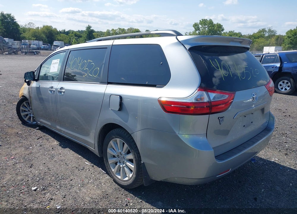 2015 TOYOTA SIENNA XLE 7 PASSENGER VIN: 5TDDK3DC9FS107636