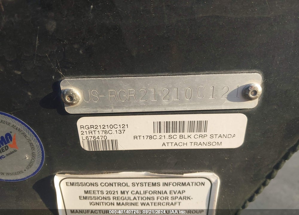 2021 RANGER OTHER VIN: RGR21210C121