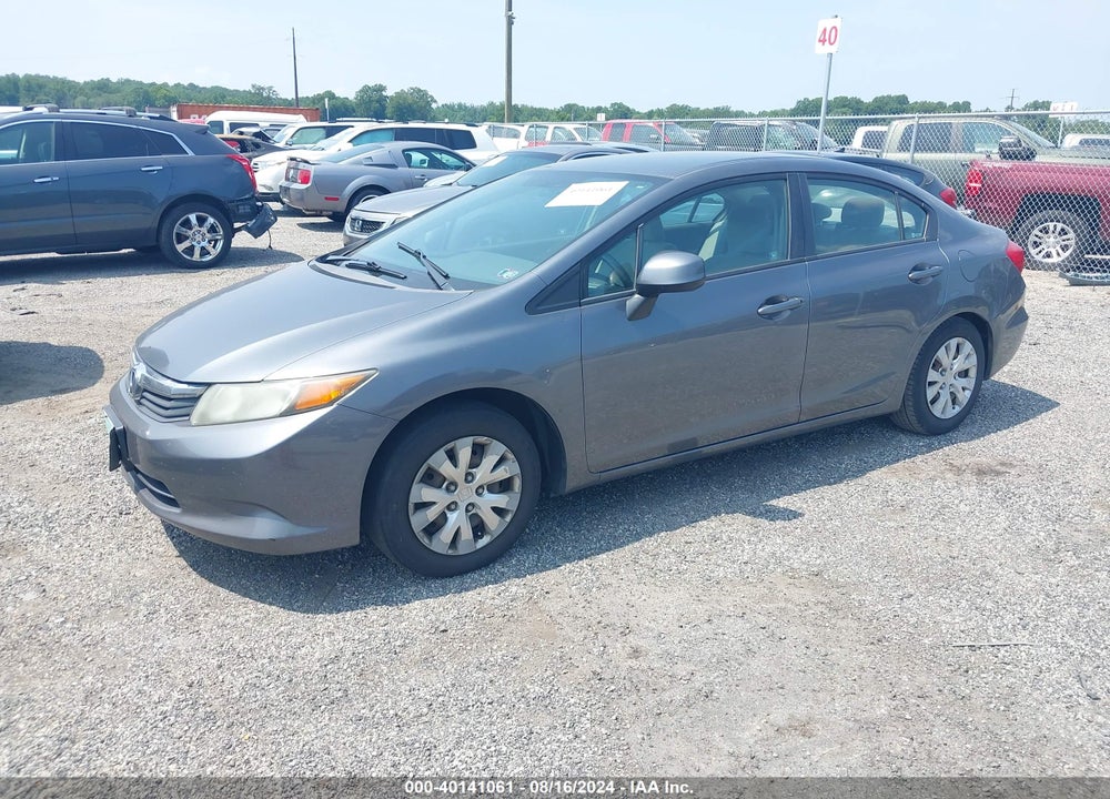 2012 HONDA CIVIC LX VIN: 19XFB2F51CE337100