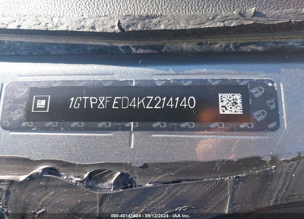 2019 GMC SIERRA 1500 VIN: 1GTP8FED4KZ214140