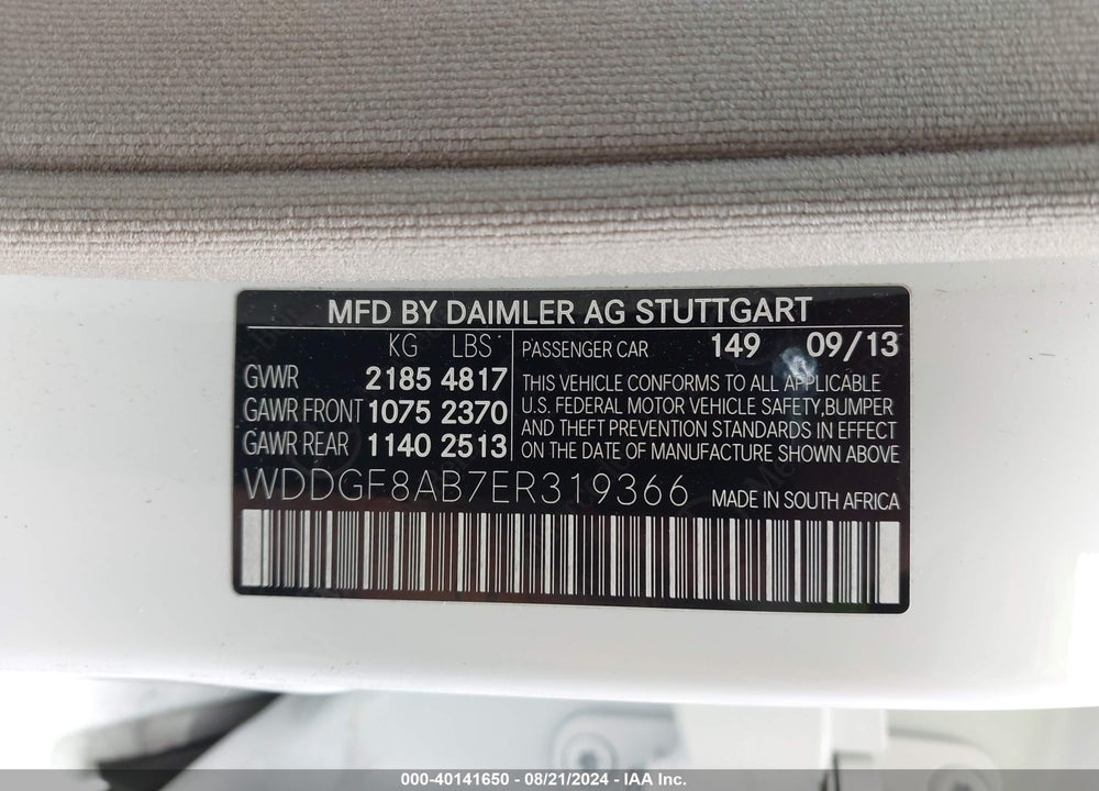 2014 MERCEDES-BENZ C 300 LUXURY 4MATIC/SPORT 4MATIC VIN: WDDGF8AB7ER319366