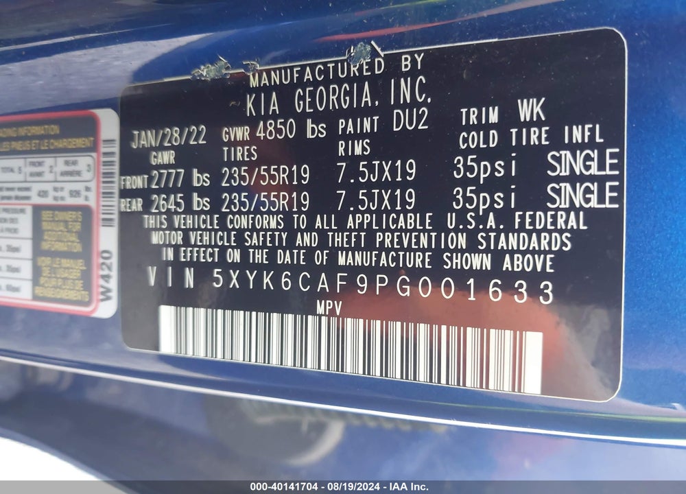 2023 KIA SPORTAGE X LINE VIN: 5XYK6CAF9PG001633