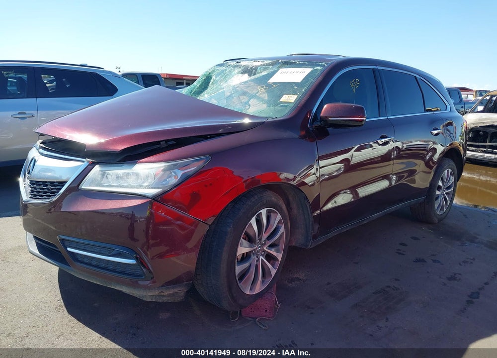 2014 ACURA MDX TECHNOLOGY PACKAGE VIN: 5FRYD4H45EB046193