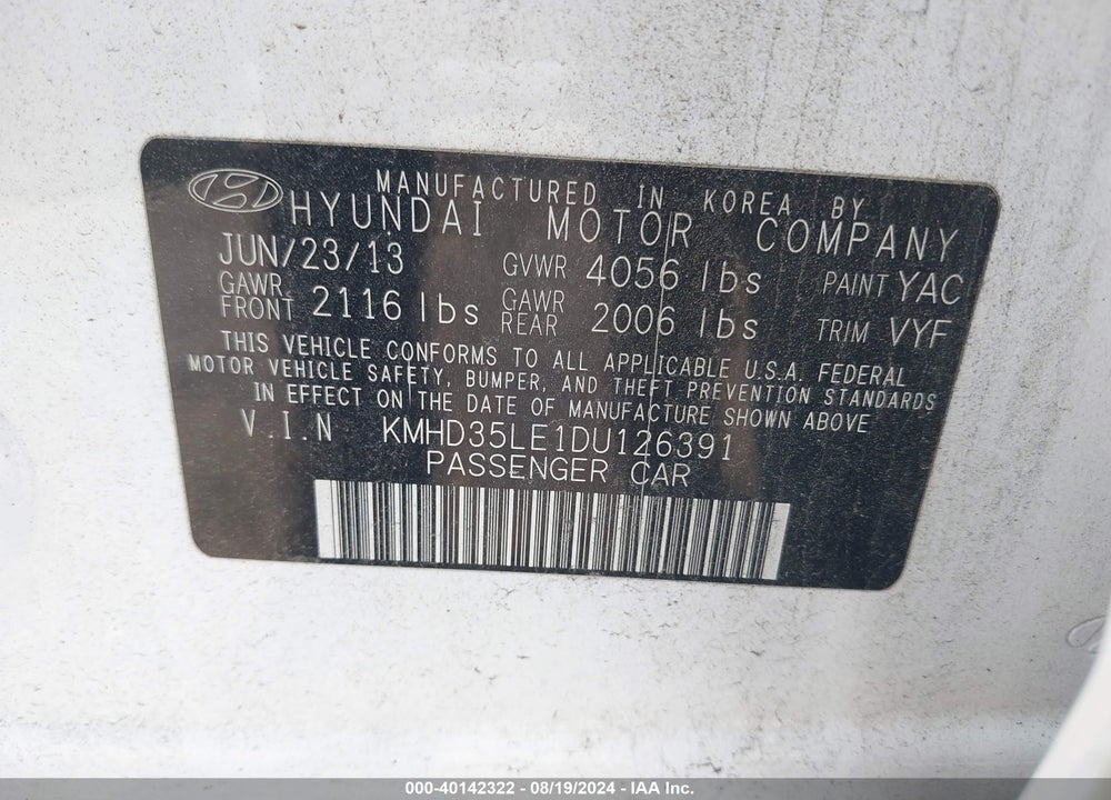 2013 HYUNDAI ELANTRA GT VIN: KMHD35LE1DU126391