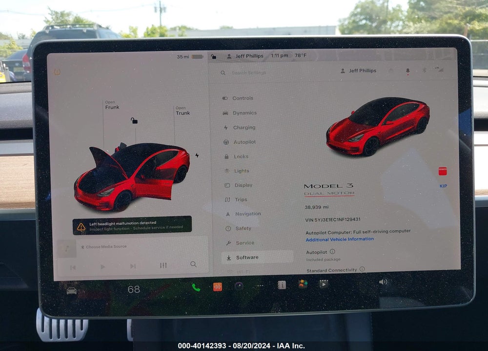 2022 TESLA MODEL 3 PERFORMANCE DUAL MOTOR ALL-WHEEL DRIVE VIN: 5YJ3E1EC1NF129431