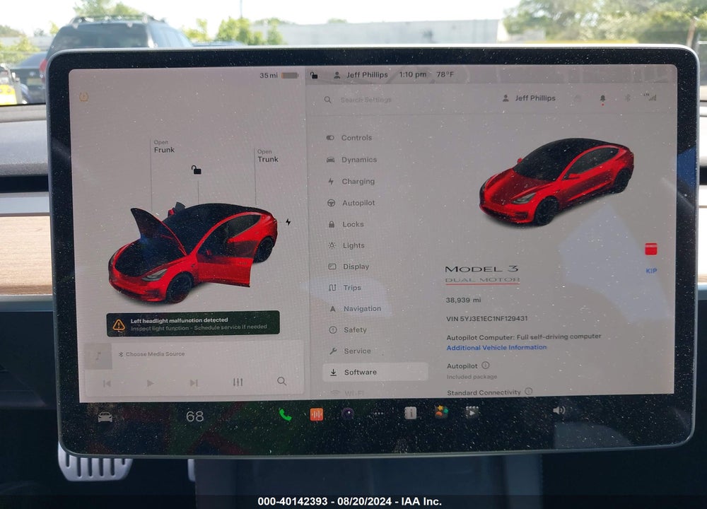2022 TESLA MODEL 3 PERFORMANCE DUAL MOTOR ALL-WHEEL DRIVE VIN: 5YJ3E1EC1NF129431