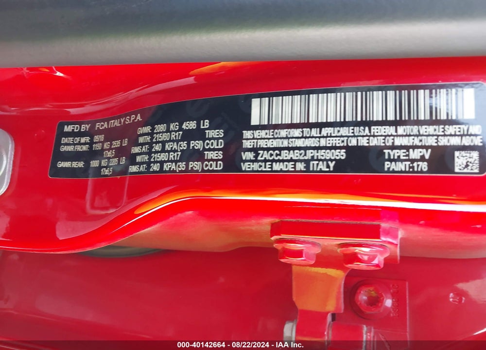 2018 JEEP RENEGADE UPLAND EDITION 4X4 VIN: ZACCJBAB2JPH59055