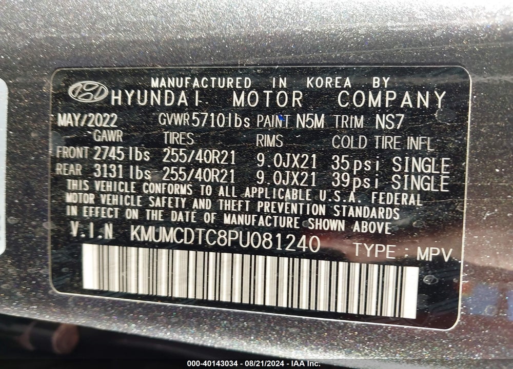 2023 GENESIS GV70 3.5T AWD SPORT VIN: KMUMCDTC8PU081240