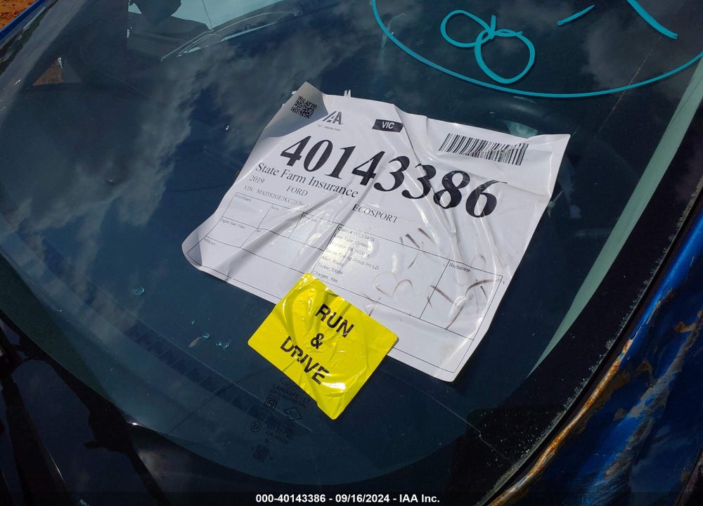 2019 FORD ECOSPORT SE VIN: MAJ3S2GE3KC257665