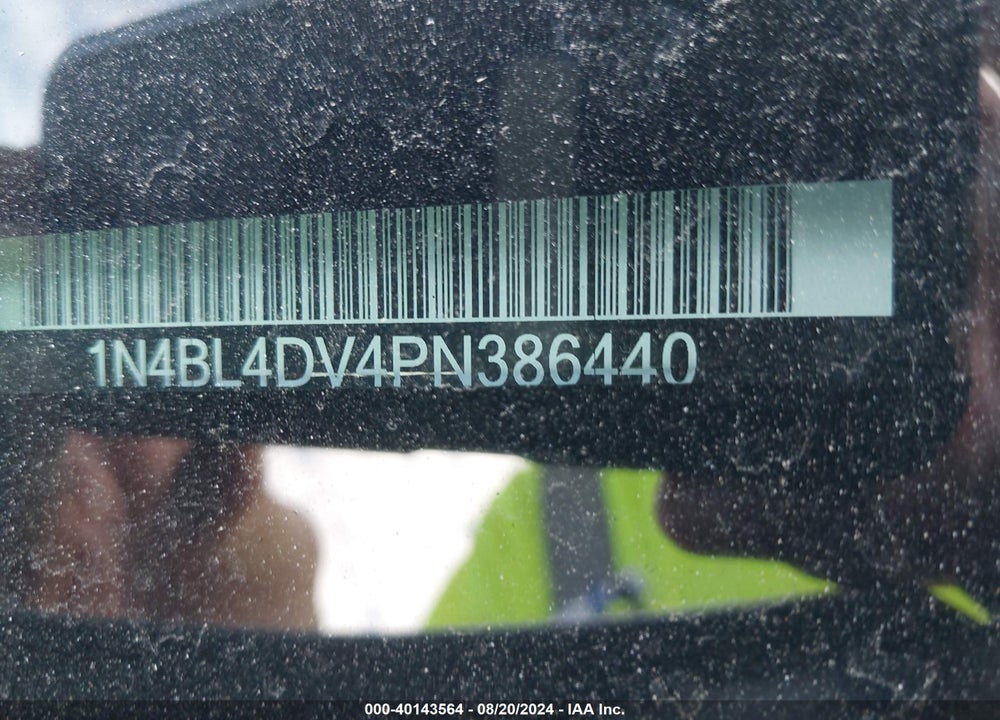 2023 NISSAN ALTIMA SV FWD VIN: 1N4BL4DV4PN386440