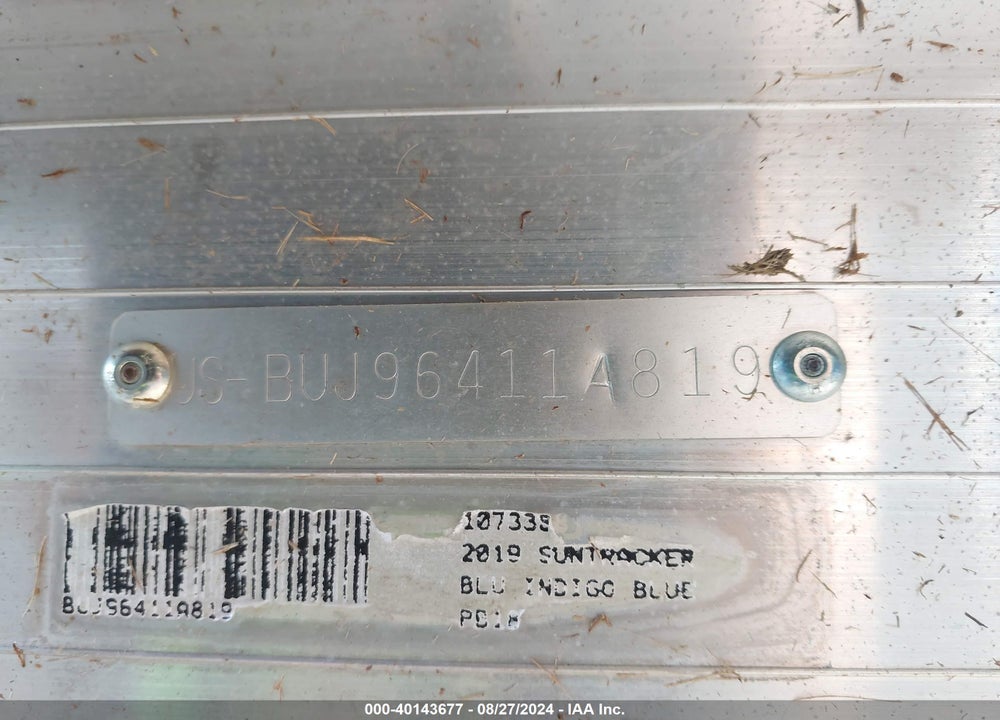 2019 SUNTRACKER PB18 VIN: BUJ96411A819