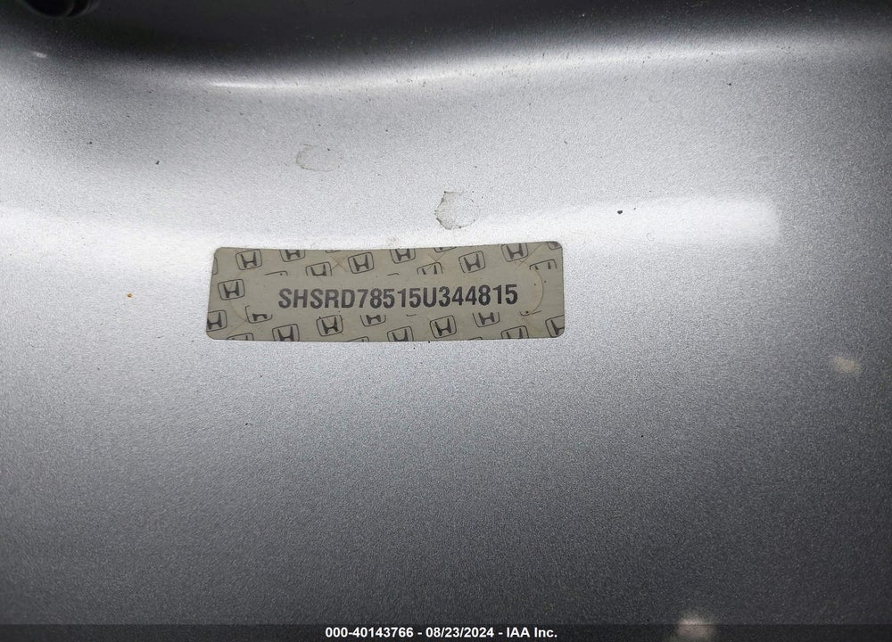 2005 HONDA CR-V LX VIN: SHSRD78515U344815
