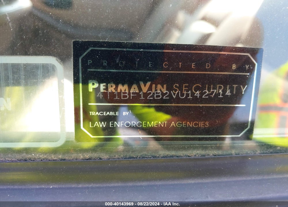 1997 TOYOTA AVALON VIN: 4T1BF1282VU142714
