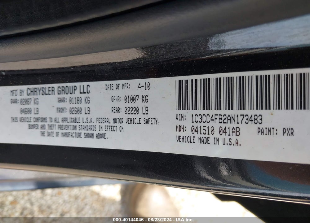 2010 CHRYSLER SEBRING TOURING VIN: 1C3CC4FB2AN173483