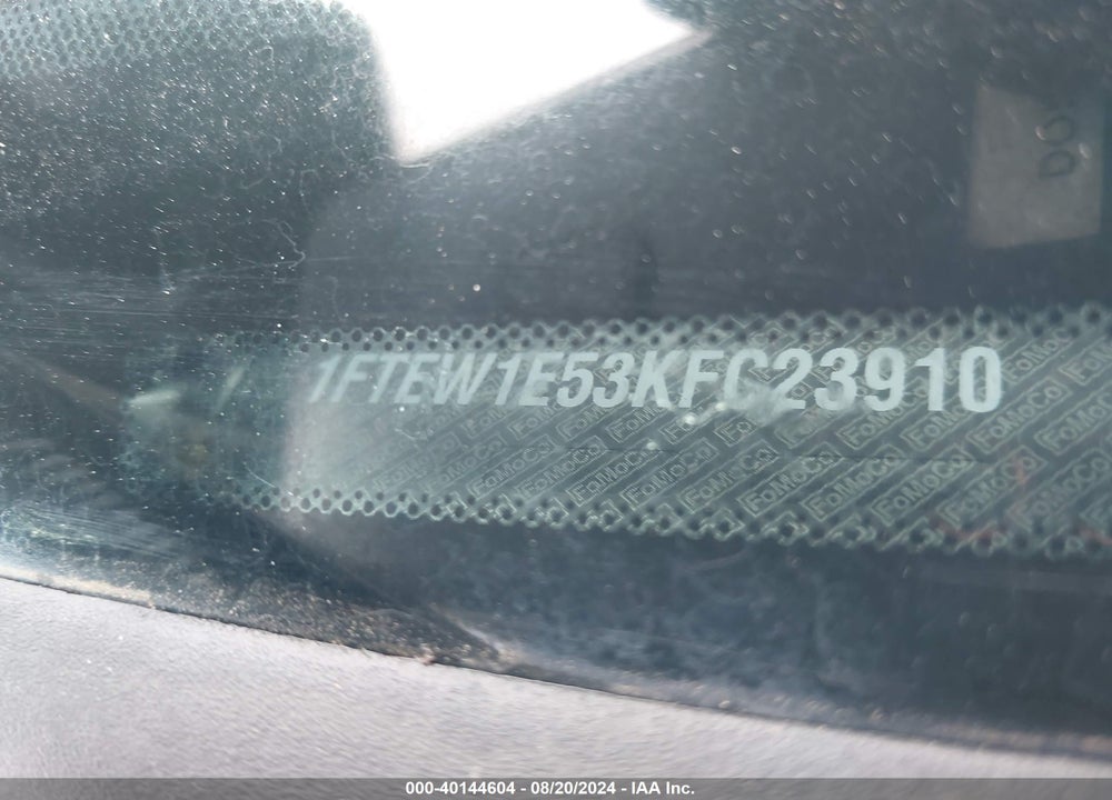 2019 FORD F-150 XL VIN: 1FTEW1E53KFC23910