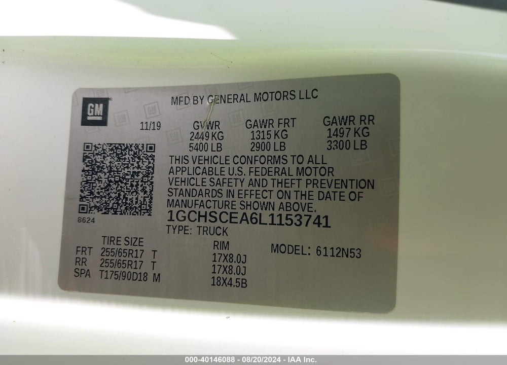 2020 CHEVROLET COLORADO 2WD LONG BOX LT VIN: 1GCHSCEA6L1153741
