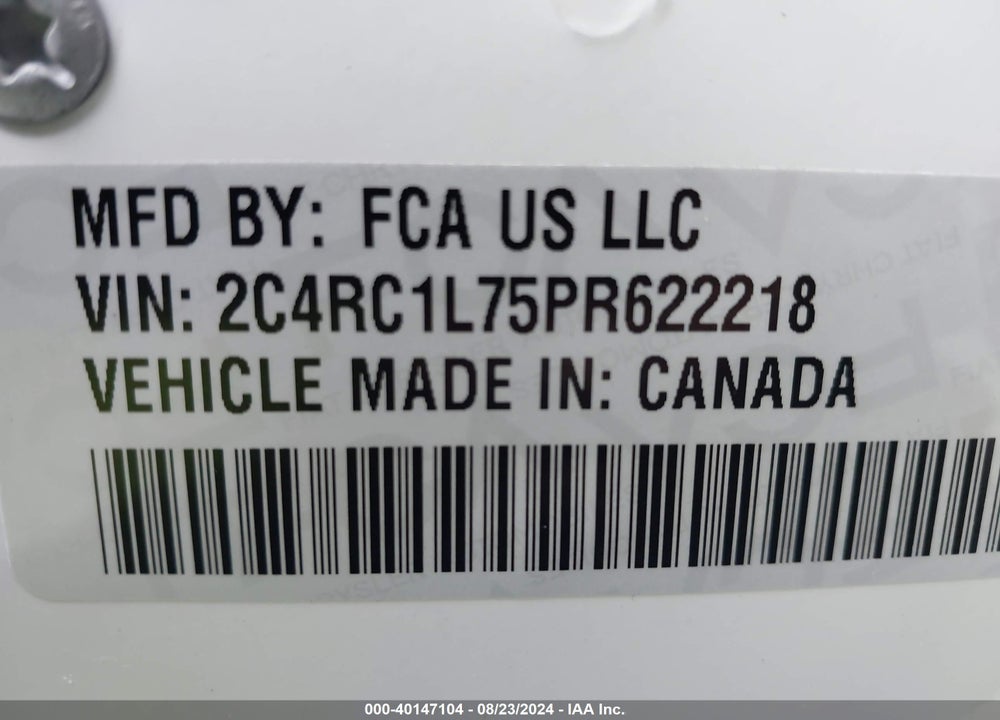 2023 CHRYSLER PACIFICA HYBRID TOURING L VIN: 2C4RC1L75PR622218