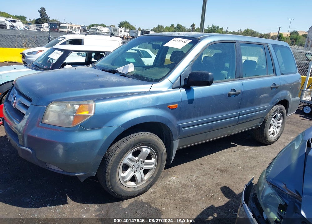 2007 HONDA PILOT LX VIN: 5FNYF28177B006626