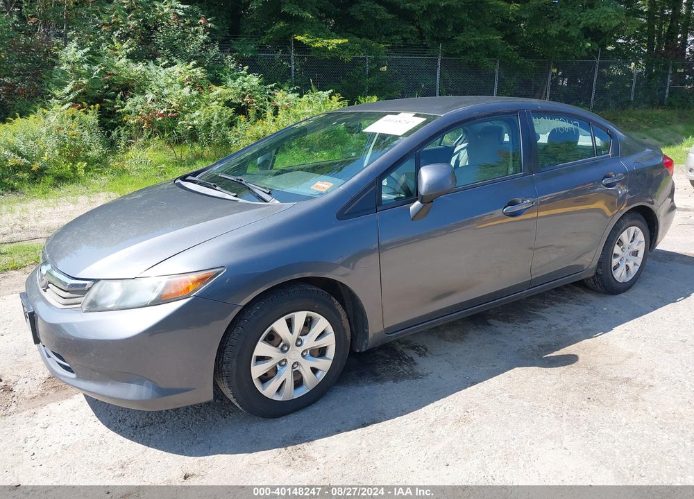 2012 HONDA CIVIC LX VIN: 2HGFB2F52CH584387
