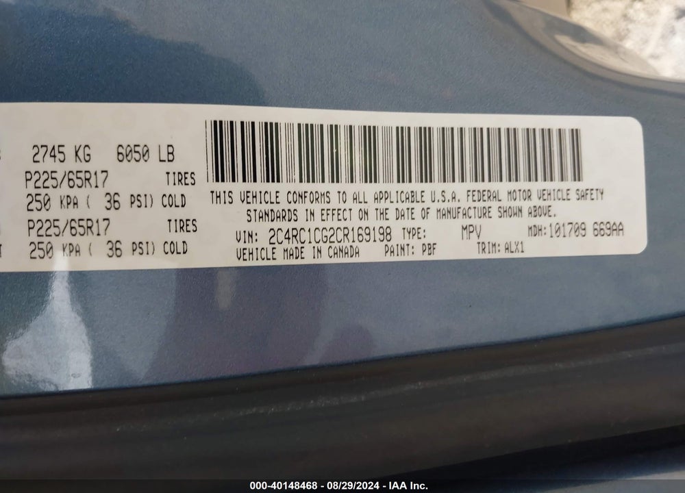 2012 CHRYSLER TOWN & COUNTRY VIN: 2C4RC1CG2CR169198