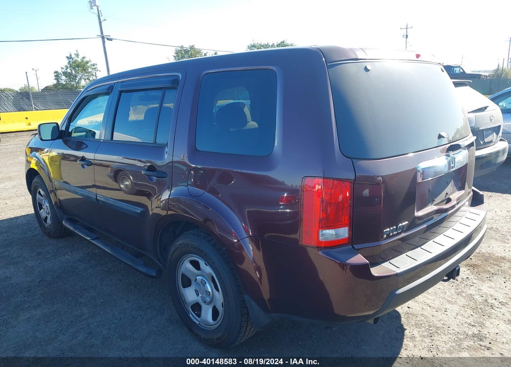 2011 HONDA PILOT LX VIN: 5FNYF3H2XBB049204
