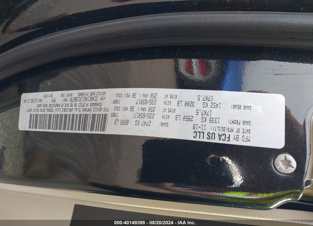 2020 CHRYSLER VOYAGER L VIN: 2C4RC1AG1LR136678