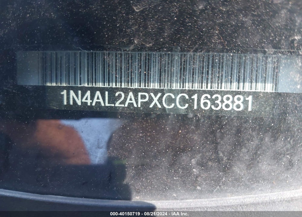 2012 NISSAN ALTIMA 2.5 S VIN: 1N4AL2APXCC163881
