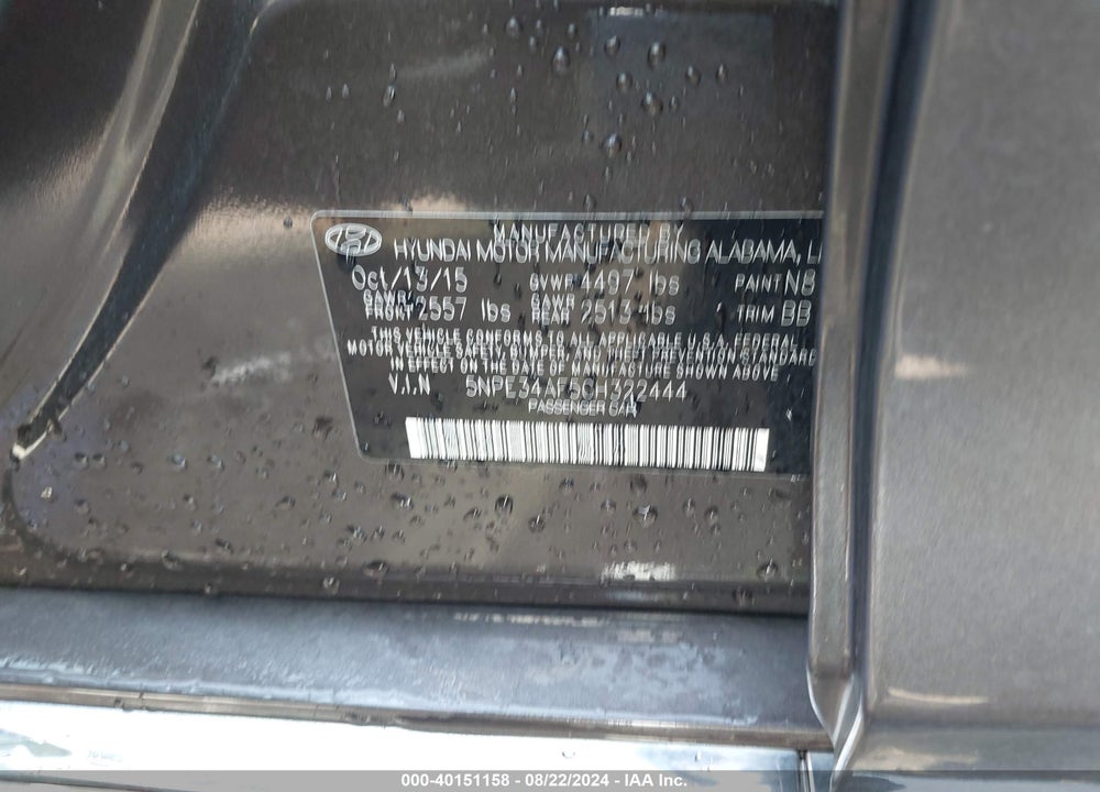 2016 HYUNDAI SONATA LIMITED VIN: 5NPE34AF5GH322444