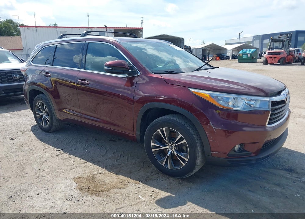 2016 TOYOTA HIGHLANDER XLE V6 VIN: 5TDKKRFH8GS132483