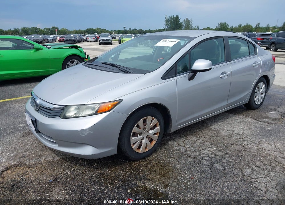 2012 HONDA CIVIC LX VIN: 19XFB2F51CE061775