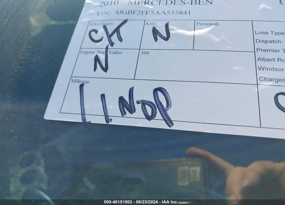 2010 MERCEDES-BENZ GL 350 BLUETEC 4MATIC VIN: 4JGBF2FE5AA535841