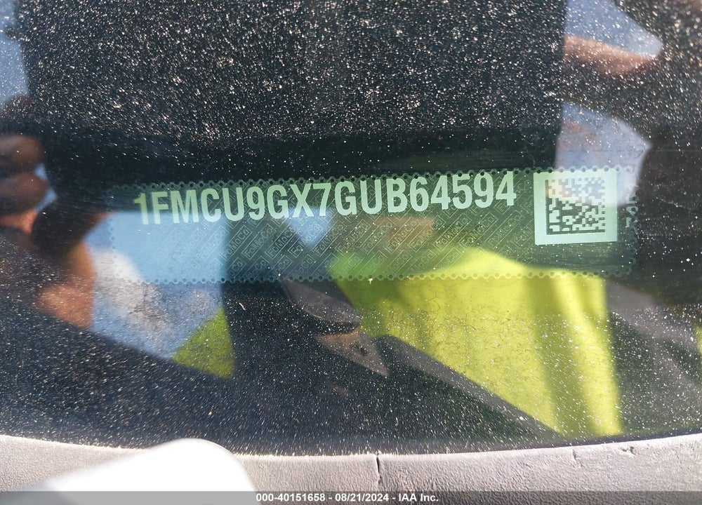 2016 FORD ESCAPE SE VIN: 1FMCU9GX7GUB64594