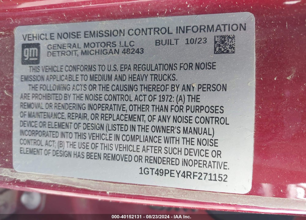 2024 GMC SIERRA 2500HD 4WD STANDARD BED AT4 VIN: 1GT49PEY4RF271152