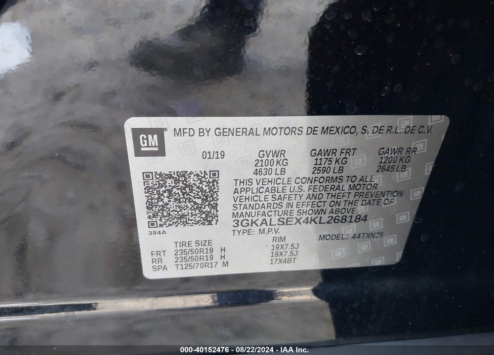 2019 GMC TERRAIN DENALI VIN: 3GKALSEX4KL268184