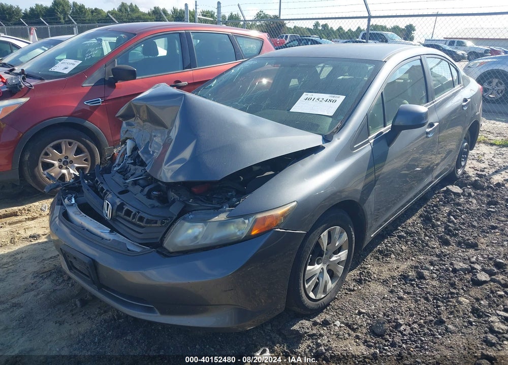 2012 HONDA CIVIC LX VIN: 19XFB2F58CE387217