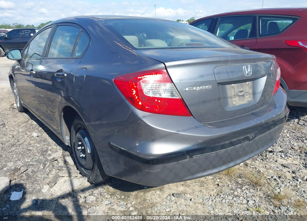 2012 HONDA CIVIC LX VIN: 19XFB2F58CE387217