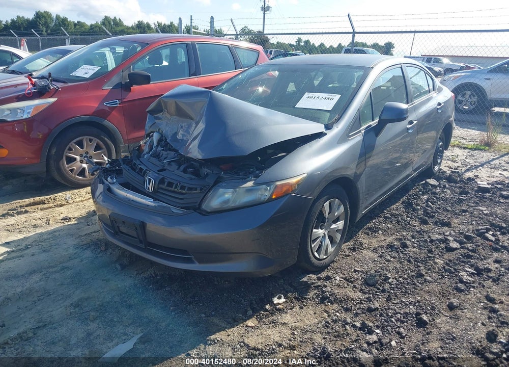2012 HONDA CIVIC LX VIN: 19XFB2F58CE387217