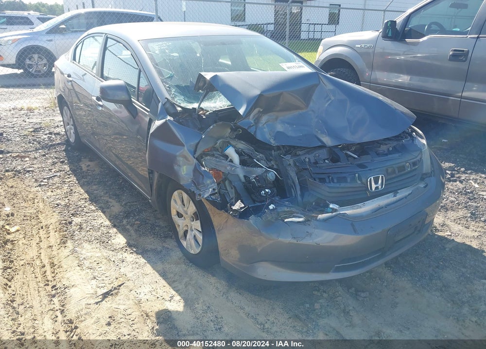 2012 HONDA CIVIC LX VIN: 19XFB2F58CE387217