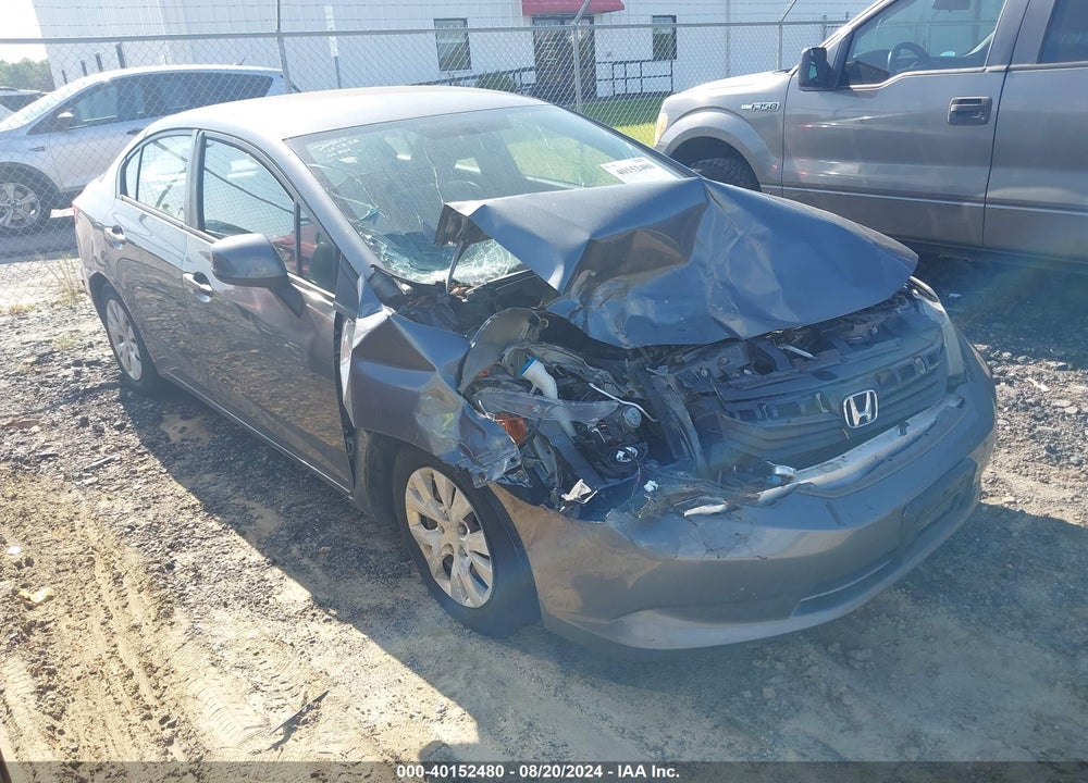 2012 HONDA CIVIC LX VIN: 19XFB2F58CE387217
