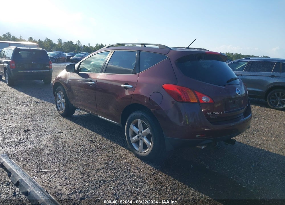2009 NISSAN MURANO S VIN: JN8AZ18W69W106427