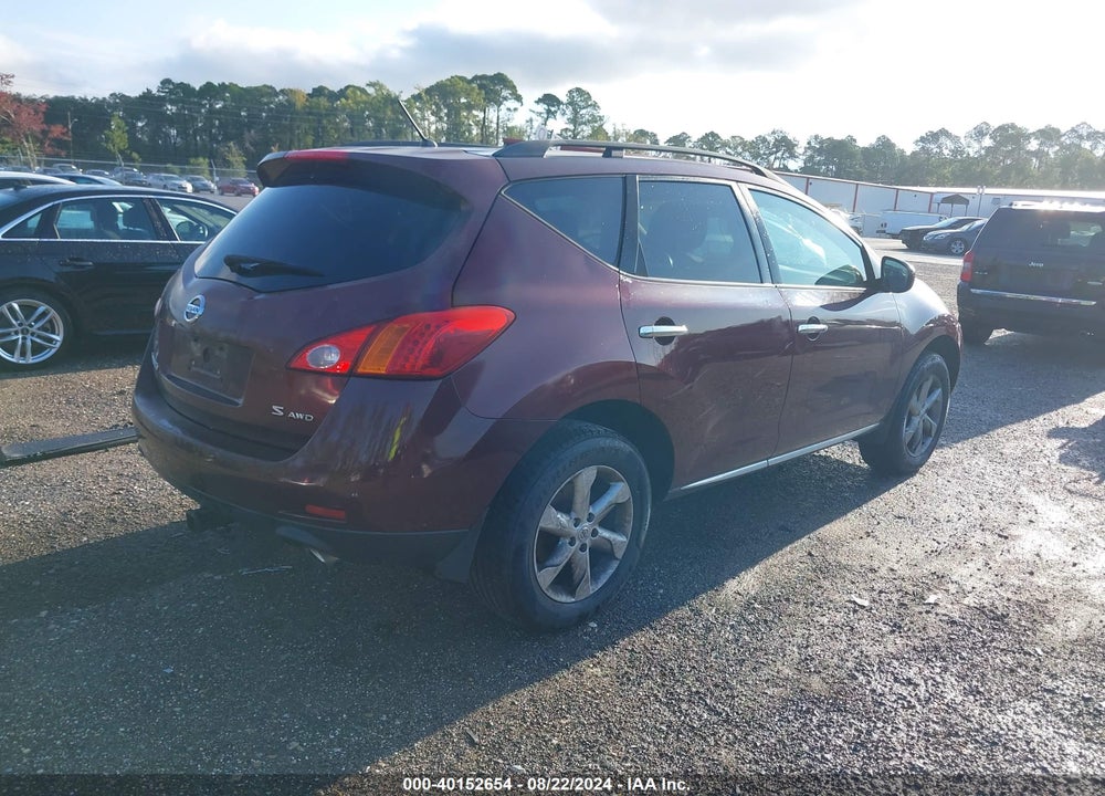 2009 NISSAN MURANO S VIN: JN8AZ18W69W106427