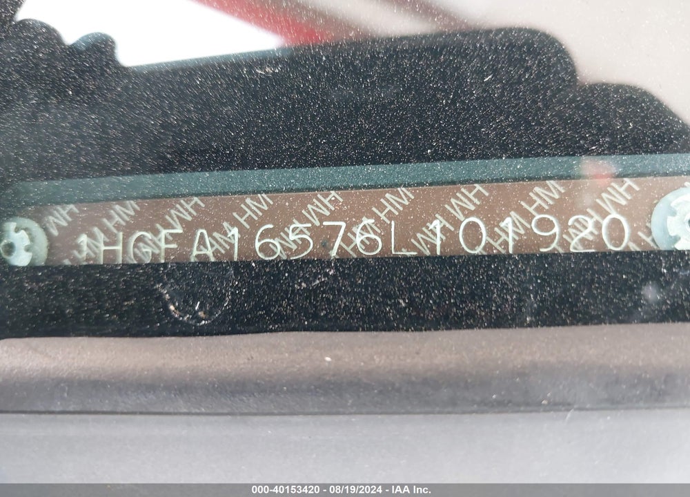 2006 HONDA CIVIC LX VIN: 1HGFA16576L101920